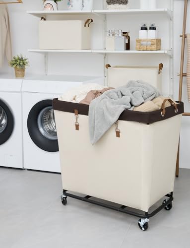 StorageWorks 320L Laundry Basket with Wheels, Extra Large Rolling Hampers for Clothing Organizer, Dirty Clothes Basket for Hotel, Home, Closet, Dorm, Beige - color: Beige, size: 320L