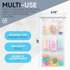 Handy Laundry Shower Curtain Bathroom Organizer -9 Pockets- Perfect for Organizing Home Bath, Your Toiletries and kid's Toys in Nine Durable Deep Mesh Pockets. Hang on Existing Shower Curtain Rings. - color: Hanging White