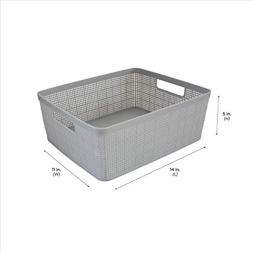 Simplify 10 Piece Organizing Set | Multiple Size Bins | Multipurpose | Office | Desk | Dorm | Bathroom | Storage Basket | Small Items | Accessories | Grey