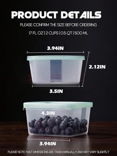 LivLab Mker 30 PCS Food Storage Containers with Lids - Reusable Meal Prep Containers Bpa-Free Freezer Lunch Boxes for Leftovers, Snack, Fruits, Salad - 15 Sets | 20 fl oz | 2.5 Cups - size: 15-Pack-17 floz