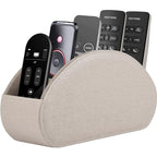 Remote Control Holder,TV Remote Caddy/Box with 5 Compartments,Bedside Table Organizer for Controller,Glasses,makeup brushes,jewelry and Media Player,Pen/Pencil Storage (Cream) - color: Cream