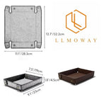 LLmoway PU Leather Valet Tray Nightstand Desk Organizer for Men Women Home Office Phone Watch Jewelry Glasses Keys Coins Storage - color: Coffee Brown