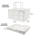 20 L Collapsible Shopping Basket, plastic basket, Basket with Handle, M (White) - color: White