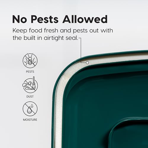 IRIS USA, Inc. Remington Airtight Pet Food Storage Container, 22-Pounds, Hunter Green - size: 22 lbs