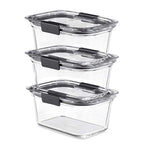 Rubbermaid Brilliance Glass Storage 4.7-Cup Food Containers with Lids Set of 3 Clear - size: 4.7 cups (6-Piece)