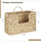 Hanging Basket for Wall, Rattan Woven Hanging Basket Front Door Decor, Water Hyacinth Mail Baskets Wall Mounted Storage Entryway Organizer for Living Room, Bedroom, Office, Housewarming Gift