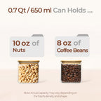 ComSaf 0.7 Qt Glass Food Storage Jars Set of 9, Clear Glass Storage Containers with Lids, Pantry Organization Jar, Spice, Blooming Tea, Oat, Coffee and Sugar Container, Small Canister Set for Kitchen - size: 0.7Qt*9