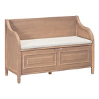Knocbel Rustic Entry Storage Bench with Hidden Compartments and Removable Cushion, Wooden Entryway Hallway Foyer Shoe Bench Bedroom End of Bed Bench, 250lbs Weight Capacity (Brown) - color: Brown