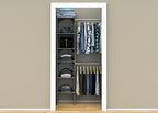 ClosetMaid SuiteSymphony Wood Closet Organizer Starter Kit with Tower and 3 Hang Rods, Shelves, Adjustable, Fits Spaces 4 – 9 ft. Wide, Graphite Grey - color: Graphite Grey, style: Starter Tower Kit