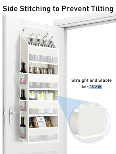Yecaye Over the Door Organizer, 35.2lbs Load Toy Stuffed Animal Storage, Bathroom Organizers and Storage for Nursery Newborn Baby Essential Stuff Dorm Room Essentials, Cream White 4 Tier - color: Cream White, size: 4 Tier