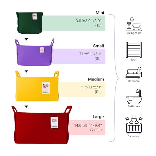 Collapsible Felt GRAY Storage Bin Large 14.6"x9.4"x9.4" – Foldable Basket with Handles for Closet, Laundry Room Organization, Storage, Decorative Storage Bins for Shelves, Nursery Storage - color: GRAY, size: LARGE