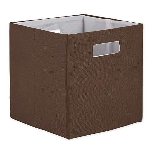 DII Collapsible Polyester Storage Cube, Solid, Lightweight and Durable, Large Square, 13x13x13, Bark Brown - color: Bark Brown, size: Large Square, 13x13x13"