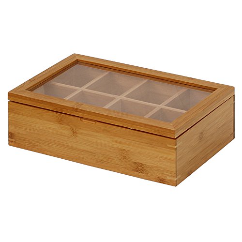 Oceanstar - TB1323 Bamboo Tea Box,12 Inch,Natural,(Pack of 6) - size: 12 Inch (Pack of 6)