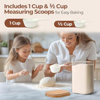 ComSaf 2Pcs Large Glass Storage Containers with Lids 4Qt, 1 Gallon Wide Mouth Flour Sugar Storage Containers, Large Capacity and Sealed for Rice, Cereal, Oat, Easy Clean and Scoop, Pantry Organization - size: 4Qt*2