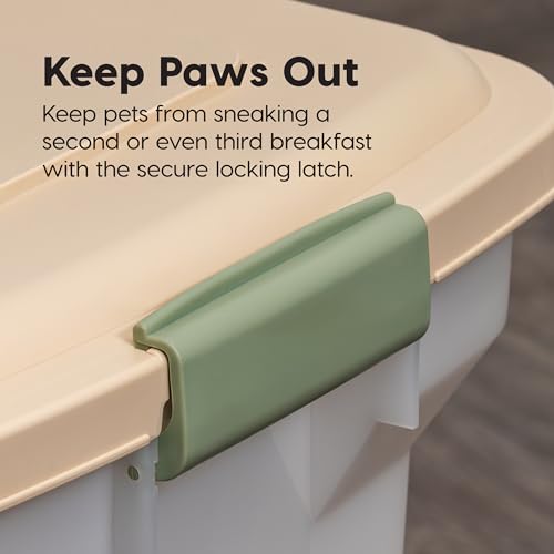 IRIS USA Dog Food Storage Container, Airtight Lid, Up to 13 Pounds Pet Food Storage, Versatile Pet Food Bin, Treats, BPA Free, Almond - color: Almond