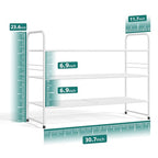 SUFAUY 3 Tier 33" Wide White Metal Shoe Rack for Closet, Stackable - color: White, size: 3 Tier