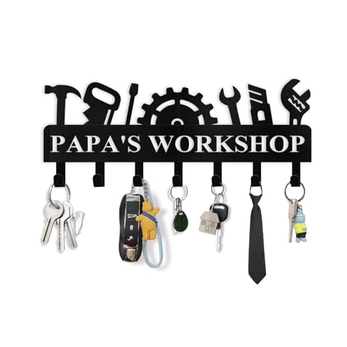Custom Key Holder for Wall - Workshop Key Hooks for Wall Organizer, Personalized Coat Rack Key Holder with Name, Personalized Father Gifts, Key Hanger Decor for Garage Workshop Office - color: Color06 Workshop