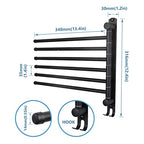 Space Saving Towel Rack JSVER Black Space Saving Towel Holder, Towel Rack Wall Mounted, Swivel Hand Towel Holder, 6-Arms Towel Bar, Towel Racks for Bathroom - color: Black 6 Arms