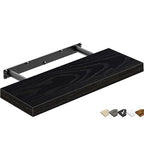 QEEIG Floating Shelf for Wall Bathroom Shelves Bedroom Kitchen Living Room Farmhouse Small Book Shelf 16 inch Set of 1, Black (015-B1) - color: C. Black, size: 1pc