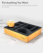 Couch Cup Holder Tray - Couch Organizer Caddy, Silicone Beach Caddy with Cup Holder, Sofa and Bed Drink Holder and Couch Tray Table for Snacks Beverage Remote (Black) - color: Black