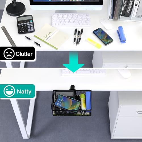 Clip-on Drawer organizers, desk organizer,can be clipped around the table to store small items. (Black - Small), Bronze Gold - style: Black - Small