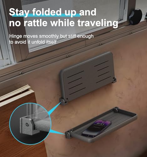 Aluminum RV Folding Wall Shelves 12 Inch Collapsible Fold Down Bookshelf for Camper - Small Foldable Trailer Interior Hidden Bedside Storage Rack 2 Pack - size: 2 Pack
