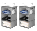 MAX Houser 3 Tier Shelf Hanging Closet Organizer, Closet Hanging Shelf with 2 Sturdy Hooks for Storage, 2 Pack, Foldable (Grey) - color: Grey2