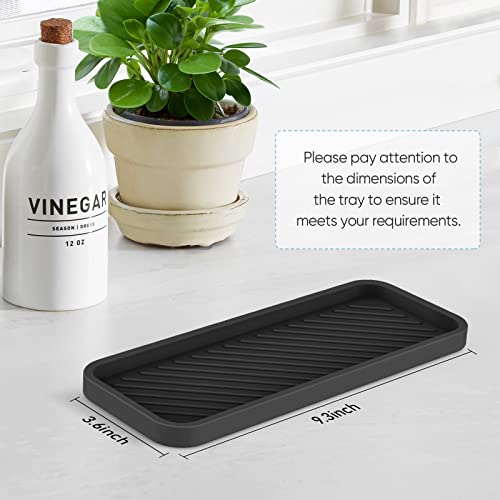 EG-SIPRO Kitchen Sink Organizer Tray,Sponge Holder for Kitchen Sink Bathroom Counter Tray Sponge Caddy Silicone Soap Holder for Soap dispenser, Bottle, Dishwashing Accessories(2-pack) - color: Blbl, size: 9×3.7inch