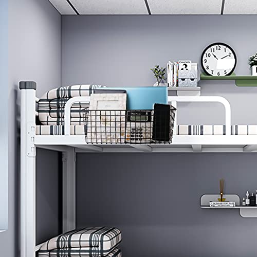 Metal Hanging Bedside Basket for Bunk Beds & Collage Dorms - Cabinet Wire Organizer for Storage, Multi-Use Large Organizing Caddy for Bedroom, Office (Black/Large) - color: Black/Large
