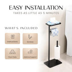 Day Moon™ - Toilet Paper Holder - Modern Roll Holder for Bathroom - 1 Pack - Free Standing - with Shelf, Black - color: Matte Black, size: Free Standing 1 Pack