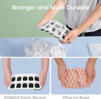 DOQAUS Ice Cube Tray with Lid and Bin - 4 Pack Silicone Ice Cube Trays for Freezer, Stackable Ice Bucket Kits with Storage Container & Scoop for Kitchen, RV, Cocktail, Coffee - color: Dark Black