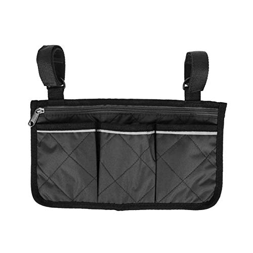 RiToEasysports Walker Bag,Multifunctional Wheelchair Side Bag Scooter Armrest Side Bag Hanging Pouch Storage Organizer for Bed Rail, Scooters, Walker Rollator - color: black