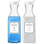 Laundry Detergent Dispenser,54oz Fabric Softener Dispenser,Plastic Liquid Laundry Detergent Container,Laundry Detergent Organizer for Laundry Room Organization with 4 Labels,White - color: White