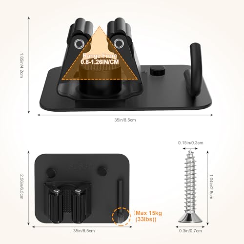4 Pack Stainless Steel Broom Holder Wall Mount with Hook, Screw Drilling Broom and Mop Organizer Wall Hanging, Heavy Duty Storage Rack for Laundry Garage Closet Garden Tool Organizer, Black - color: D-Black, size: 4PCS Gripper