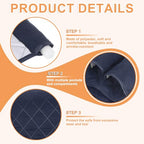 uxcell 1 Pcs Recliner Armchair Caddy, Couch Armrest Organizer with 5 Pockets for Bedside Sofa Remote Control Holder Magazine Phone Book Glasses (Dark Blue, 35"x13") - color: Dark Blue