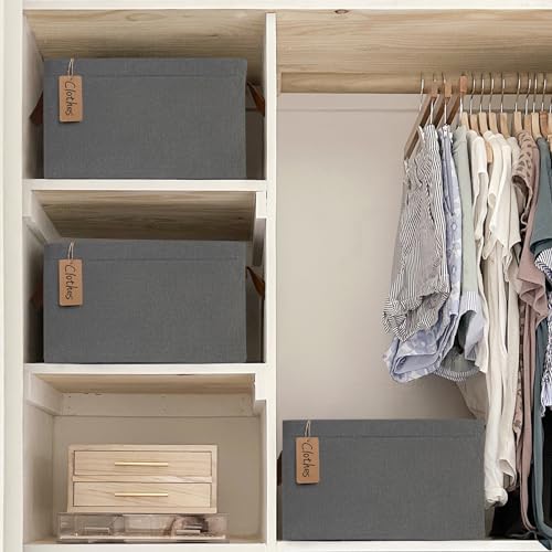 CHICVITA Storage Baskets for Organizing, Fabric Storage Bins for Clothes, Towels, Shoes, Closet Baskets for Bedroom Organizing, 14 ¾" L x 10 ¼" W x 8 ¼" H, Grey, 2-Pack - color: Grey, size: 14 ¾" L x 10 ¼" W x 8 ¼" H