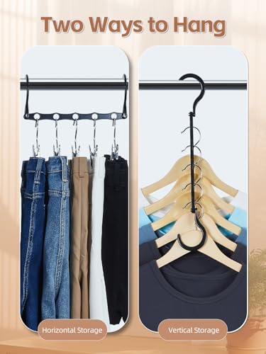 HOUSE DAY Space Saving Hangers Black, 16 Pack, Smart Closet Organizer Space Saver, Sturdy Plastic Clothes Hangers for All Types of Clothes, Closet Organizers and Storage, College Dorm Room Essentials - color: Black, size: 16 Pack