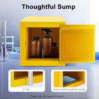 Hazardous Materials Storage Cabinet, 13"x13"x13" Industry Safety Cabinet, 2 Gallon Flammable Liquid Storage, Ultimate Safety Box Manual-Close Space Saver, Fireproof Cabinet