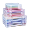 12 Pack A4 Paper Storage Boxes, 8.5 x 11 Plastic Portable Project Case for US letter Size and A4 paper, Plastic Multi-Purpose Thick Scrapbook Storage Box for Office - size: 14x0.6x1.6+12.6x9.5x1+9.5x6.7x0.8 inches