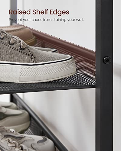 VASAGLE Shoe Rack for Entryway, 5-Tier Shoe Rack Organizer with Storage Shelves and Spacious Top, Freestanding, Adjustable, Industrial, Rustic Brown and Ink Black ULBS038B01 - color: Rustic Brown + Ink Black, size: 5 Tiers (29.5"W)