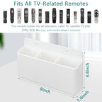 3 Slot Adjustable Remote Holder Wall Mount, Adhesive TV Remote Controller Holder, Wall Pen Holder Storage Accessories for Home Office School (2 Packs & White) - color: White&2pcs