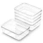 BINO | Plastic Storage Bins, X-Small - 5 Pack | THE LUCID COLLECTION | Multi-Use Built-In Handles BPA-Free Clear Storage Containers | Fridge Organizer | Pantry & Home Organization - size: 5PK - X-SMALL