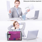 1 Pocket Mesh Wall File Holder Organizer Office Hanging File Folder Magazine Rack, Nametag Label Hooks Set Included (Black)