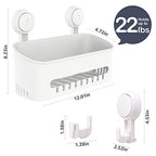 TAILI Shower Caddy Storage Basket 4 Suction Hooks, Suction Cup Shower Holder for Shampoo, Conditioner, Drill-Free Removable, Kitchen Bathroom Bedroom Organizer Set - style: 4×White