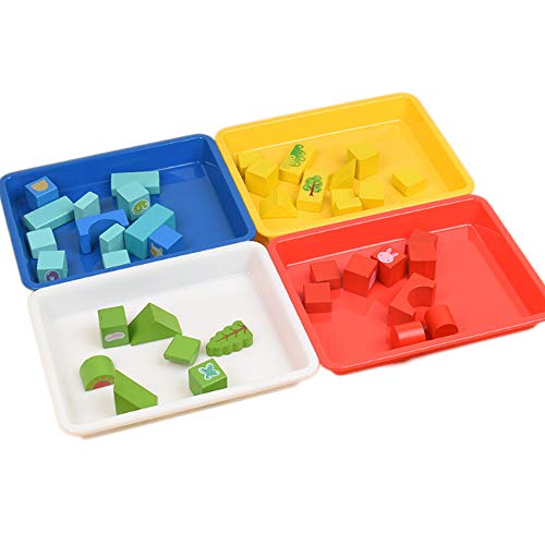 10 Pcs Plastic Art Trays,Multicolor Activity Tray Organizer Serving Tray for Crafts,DIY Projects,Painting,Beads,Organizing Supply - color: Multicolor