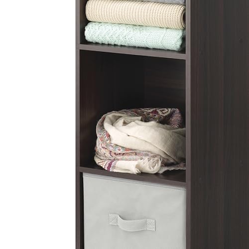 Whitmor 3 Cube Storage Organizer, 3 Tier Stackable MDF Wood Bookcase, Open Storage Display Bookshelf, Storage Cabinet for Living Room, Bedroom, Home, Office, 12.2" L x 11.7" W x 35.6" H, Espresso - color: Espresso, size: 3 Cube Stackable