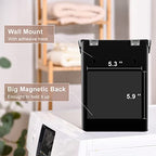 SUBEKYU Metal Magnetic Lint Bin for Laundry Room, Wall Mounted Lint Box Holder Trash Can with Lid for Dryer, Black - color: Black