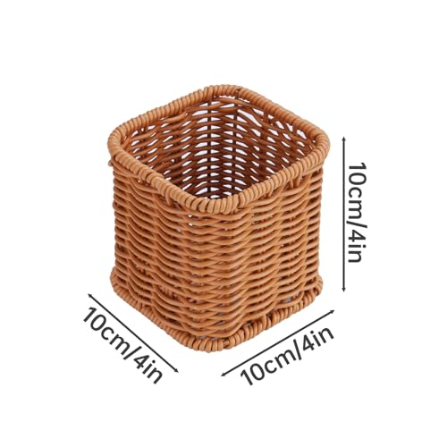 NiHome Remote Caddy, Bedside Remote Control Holder, Synthetic Rattan Organizer for TV Remotes, Makeup Brushes & Office Supplies, Stylish Remote Holder for Table, Living Room, Bedroom & Office