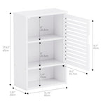 HITNET Bathroom Cabinet Over Toilet, White Medicine Cabinet, Hanging Cupboard with Single Door and Open Bottom Shelf, Wall Mounted Bamboo Storage Organizer - color: White