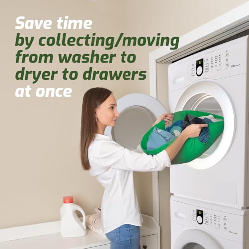 Laundry Turtle Collapsible Laundry Basket | Revolutionary Foldable Laundry Hamper | Innovative Laundry Basket for Dirty Clothes Washing & Dryer Removal Portable Laundry Grabber (Green, Small) - color: Green, size: Small